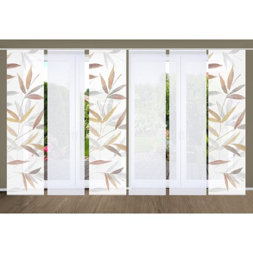 4056751527286 - Schiebegardine HOME IN GREEN RANDOW Gr 1 bunt B60cm H245cm Polyester Gardinen SET DIGITALDRUCKBAMBUSOPTIK RECYCELT