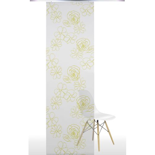 4016318303791 - Schiebegardine Gr 1 grün (weiß grün) B60cm H245cm Polyester Gardinen HxB 245x60 ohne Paneelwagen