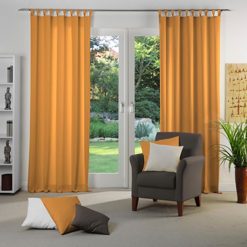 4004567418106 - Vorhang WIRTH Dim out orange Gardinen 155cm Schlaufen 142cm Polyester nach Maß B142cm H155cm 4004567418106 - Vorhang WIRTH Dim out orange Gardinen 155cm Schlaufen 142cm Polyester nach Maß B142cm H155cm
