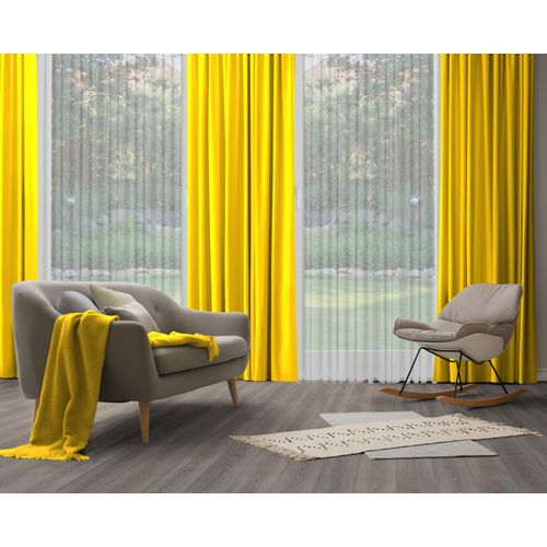 4004567415457 - Vorhang WIRTH Dim out gelb Gardinen 205cm Multifunktionsband 142cm Polyester nach Maß B142cm H205cm