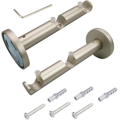 4016318280429 - Doppelträger Gardinenstangenhalterungen Gr Länge 12 cm silberfarben (chromfarben matt) Gardinenstangenhalter Gardinenstangenhalterungen für Gardinenstangen Ø 16 mm