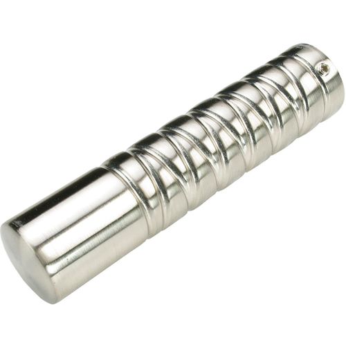 4016318030215 - Gardinenstangen-Endstück Endstück Endknopf edelstahl-optik France Rennes - 2 Stück Gardinenstangenendstücke silberfarben (edelstahlfarben) Gardinenstangen-Endstücke Gardinen Vorhänge Endstück Zylinder Stück