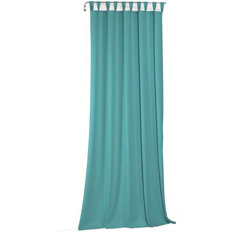 4004567508524 - Vorhang WIRTH Newbury blau (türkis) Gardinen 285cm Schlaufen 130cm Baumwolle Polyester nach Maß B130cm H285cm