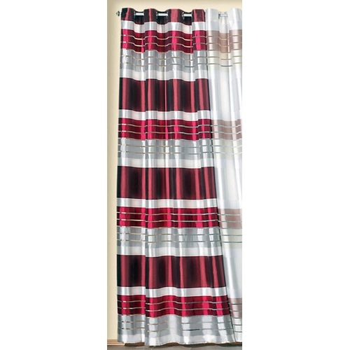 4005385826609 - Vorhang WECKBRODT Lotta Gr 1 rot (bordeaux rot silberfarben) B140cm H245cm Polyester Gardinen blickdicht mit transparenten Organza-Streifenglänzend Gardine Store 4005385826609 - Vorhang WECKBRODT Lotta Gr 1 rot (bordeaux rot silberfarben) B140cm H245cm Polyester Gardinen blickdicht mit transparenten Organza-Streifenglänzend Gardine Store