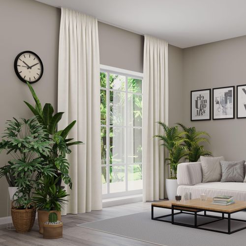 4006470551901 - Vorhang nach Maß NEUTEX FOR YOU VELVETDREAM grau (taupe) B137cm H160cm Jacquard Obermaterial 100% Polyester Gardinen nach Maß Uni Blackout mit samtiger Oberfläche