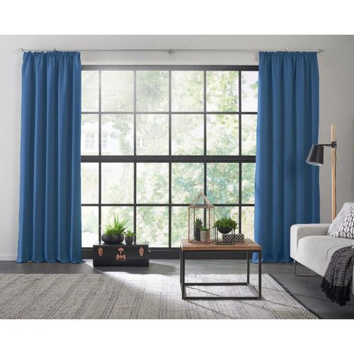 4004567413002 - Vorhang WIRTH Dim out Gardinen Gr 185 cm Kräuselband 142 cm blau Kräuselband nach Maß 4004567413002 - Vorhang WIRTH Dim out Gardinen Gr 185 cm Kräuselband 142 cm blau Kräuselband nach Maß