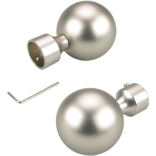 4016318028342 - Gardinenstangen-Endstück Kegel mit Rohraufnahme Gardinenstangenendstücke Gr 2 St silberfarben (chromfarben matt) Gardinenstangen-Endstücke Gardinenstangenendstücke für Gardinenstangen Ø 16 mm