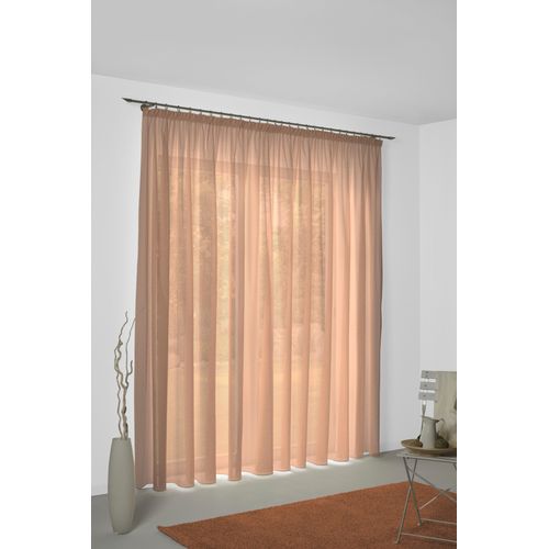 4004567431334 - Vorhang WIRTH Sunday Gardinen Gr 155 cm Kräuselband 142 cm orange (terra) Kräuselband nach Maß