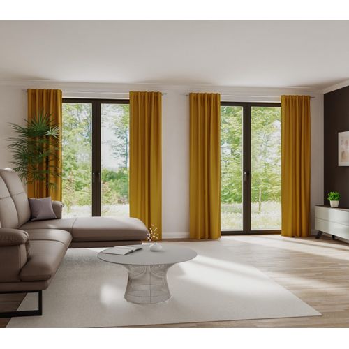 4043343677443 - Vorhang Kalin Gr 1 gelb (safran) B140cm H245cm Obermaterial 100% Polyester Gardinen Fertigschal