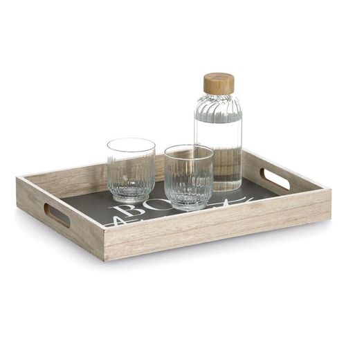 4003368151540 - Tablett ZELLER PRESENT grau (anthrazit) B30cm H5cm L40cm MDF Tabletts mit Aufdruck Bon Appetit 2 Grifflöcher 4003368151540 - Tablett ZELLER PRESENT grau (anthrazit) B30cm H5cm L40cm MDF Tabletts mit Aufdruck Bon Appetit 2 Grifflöcher