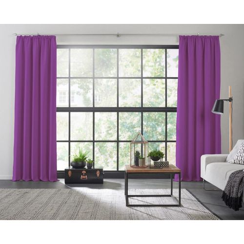 4004567418465 - Vorhang WIRTH Dim out Gardinen Gr 245 cm Kräuselband 142 cm lila Kräuselband nach Maß