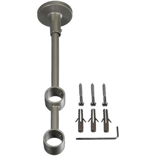 4016318196195 - Doppelträger Gardinenstangenhalterungen Gr Länge 21 cm silberfarben (silberfarben matt) Gardinenstangenhalter Gardinenstangenhalterungen für Gardinenstangen Ø 20 mm