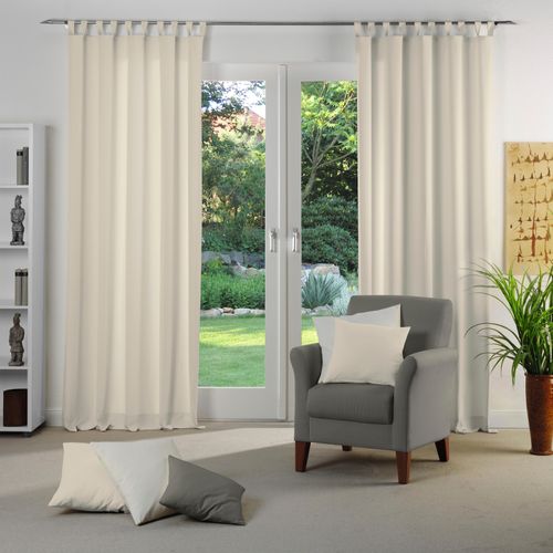 4004567406288 - Vorhang WIRTH Dim out beige Gardinen 215cm Schlaufen 142cm Polyester nach Maß B142cm H215cm
