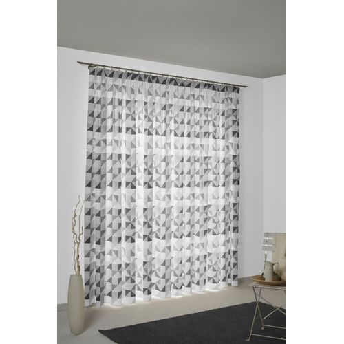 4004567404390 - Vorhang WIRTH Berlare grau (dunkelgrau) Gardinen 215cm Kräuselband 132cm Baumwolle Polyester nach Maß B132cm H215cm