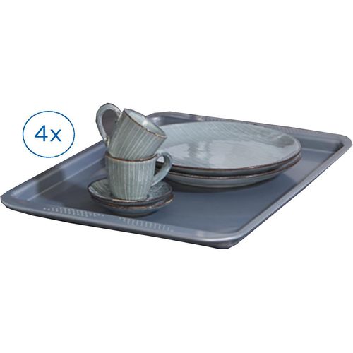 4029845129468 - Tablett RUCO grau (silbergrau) B28cm H2cm L43cm Kunststoff Tabletts mit rutschhemmenden Griffleisten und vier Standfüßen 4029845129468 - Tablett RUCO grau (silbergrau) B28cm H2cm L43cm Kunststoff Tabletts mit rutschhemmenden Griffleisten und vier Standfüßen