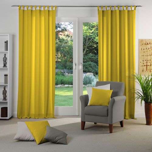 4004567416133 - Vorhang WIRTH Dim out gelb Gardinen 345cm Schlaufen 142cm Polyester nach Maß B142cm H345cm 4004567416133 - Vorhang WIRTH Dim out gelb Gardinen 345cm Schlaufen 142cm Polyester nach Maß B142cm H345cm