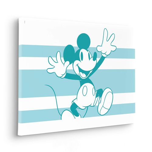 4055065030215 - Leinwandbild KOMAR Mickey Playful - Größe 40 x 60 cm blau (farbe bild(er) blau weiß) B40cm Papier Holz Bilder Keilrahmenbild mi Echtholzrahmen
