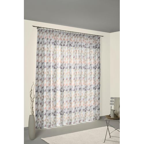 4004567401283 - Vorhang WIRTH Berlare rosa (rosé) Gardinen 345cm Kräuselband 132cm Baumwolle Polyester nach Maß B132cm H345cm