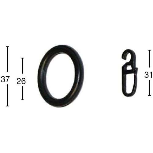 9002777119399 - Gardinenring GARESA Ring mit Haken Gardinenbefestigungen Gr Ø 26 cm 20 St schwarz Gardinenringe Gardinenbefestigungen Kunststoff für leichten bis mittelschweren Behang einfache Montage 9002777119399 - Gardinenring GARESA Ring mit Haken Gardinenbefestigungen Gr Ø 26 cm 20 St schwarz Gardinenringe Gardinenbefestigungen Kunststoff für leichten bis mittelschweren Behang einfache Montage