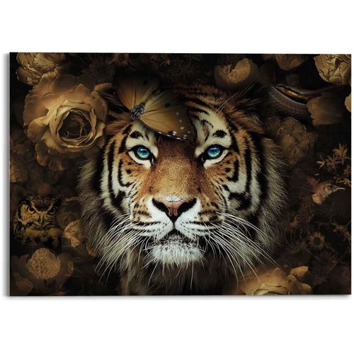 8714597612042 - Glasbild REINDERS Glasbild Tiger Tierreich - Blumen - Herbstfarben - Blaue Augen braun (farbe bild(er) braun) B70cm H50cm Acrylglas Bilder 8714597612042 - Glasbild REINDERS Glasbild Tiger Tierreich - Blumen - Herbstfarben - Blaue Augen braun (farbe bild(er) braun) B70cm H50cm Acrylglas Bilder