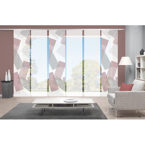 4056751516044 - Schiebegardine VISION NAYAH Gr 1 rot (bordeaux) B60cm H260cm Polyester Gardinen SETSCHIEBEVORHANGBAMBUSDIGITALDRUCK