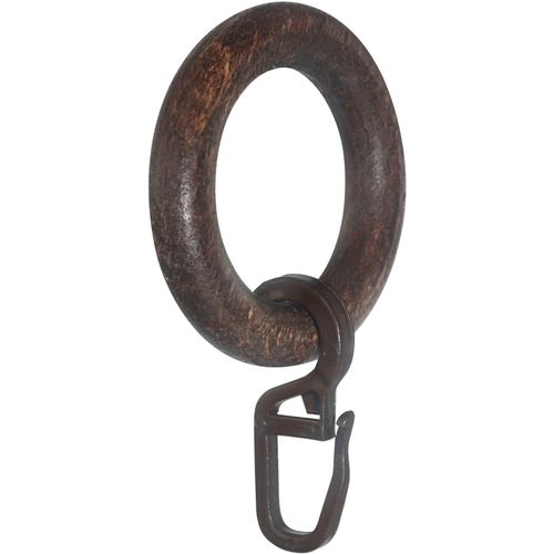 9002777124492 - Gardinenring GARESA Holzring mit Haken Gardinenbefestigungen Gr 20 St braun (nussbaum) Gardinenringe für Durchmesser 20mm einfache Montage