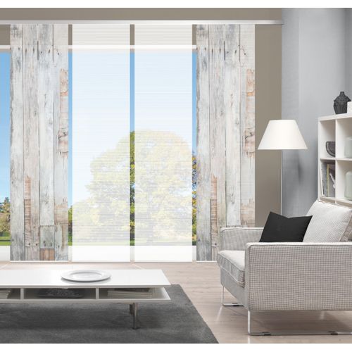 4056751515764 - Schiebegardine VISION LIZZA Gr 1 beige (naturfarben) B60cm H260cm Polyester Gardinen SETSCHIEBEVORHANGBAMBUSDIGITALDRUCK