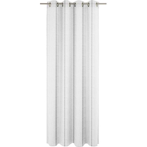 4004567351960 - Gardine WIRTH Chloé grau (grau weiß) Gardinen 225cm Ösen 850cm Polyester Fertigstore mit Ösen (Ø 4 cm) nach Maß B850cm H225cm