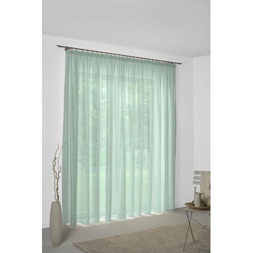 4004567426064 - Vorhang WIRTH Sunday Gardinen Gr 285 cm Kräuselband 142 cm grün (mint) Kräuselband nach Maß