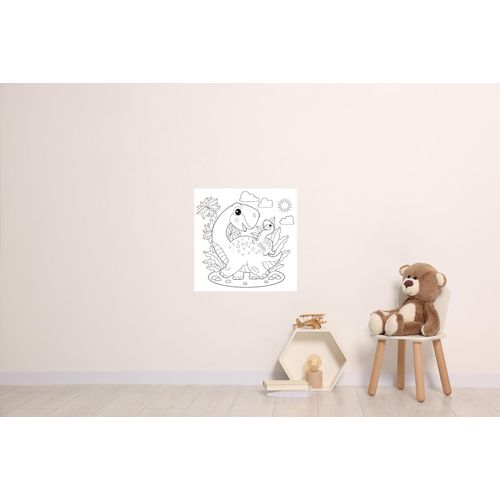 4067437121452 - Wandsticker QUEENCE Dinosaurier weiß B45cm H45cm Vinyl Wandtattoos DIY-Wandsticker zum Bemalen 4067437121452 - Wandsticker QUEENCE Dinosaurier weiß B45cm H45cm Vinyl Wandtattoos DIY-Wandsticker zum Bemalen