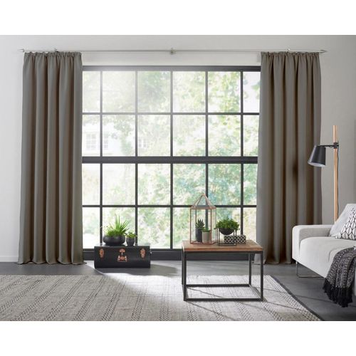 4004567406684 - Vorhang WIRTH Dim out Gardinen Gr 345 cm Kräuselband 142 cm grau Kräuselband nach Maß