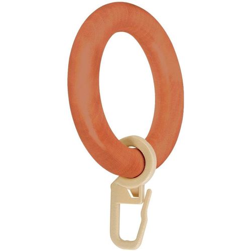 9002777128179 - Gardinenring GARESA Holzring mit Haken Gr 1 braun (kirschbaumfarben) Ø28cm Holzwerkstoff Gardinenbefestigungen für Durchmesser bis 28mm einfache Montage