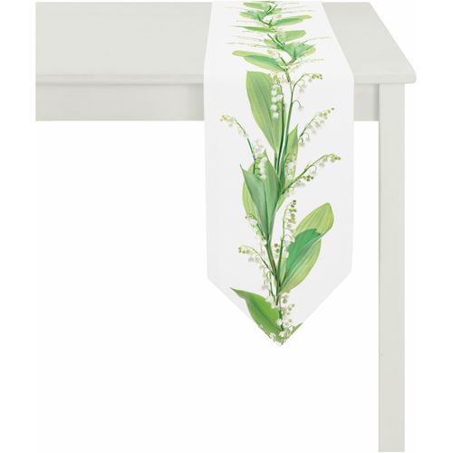 4003440181373 - Tischband APELT 5303 SPRINGTIME Frühjahrsdeko Frühling grün (grün weiß) B25cm L175cm Baumwolle Polyester Tischdecken
