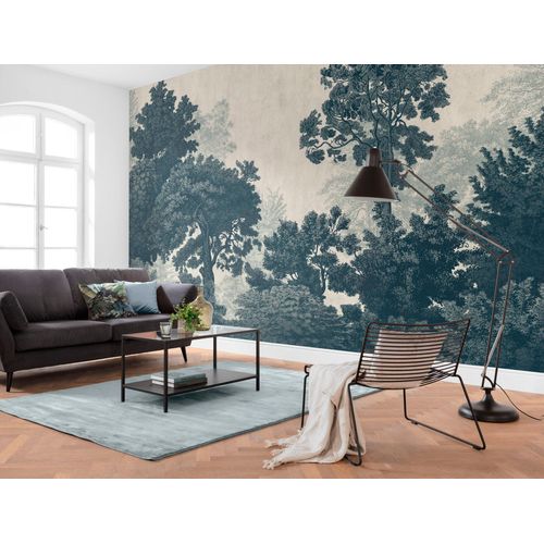 4055065200496 - Fototapete KOMAR Digitaldruck Vlies - Unfading Trees - Größe 400 x 250 cm beige (beigegrau dimensionsstabil formstabil geruchsneutral) Rollen Vlies Tapeten Wohnzimmer Schlafzimmer