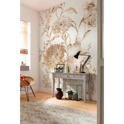 4055065200649 - Fototapete KOMAR Digitaldruck Vlies - Vintage Chrysanthemum - Größe 200 x 250 cm beige (beigegold) Rollen Vlies Tapeten Wohnzimmer Schlafzimmer 4055065200649 - Fototapete KOMAR Digitaldruck Vlies - Vintage Chrysanthemum - Größe 200 x 250 cm beige (beigegold) Rollen Vlies Tapeten Wohnzimmer Schlafzimmer