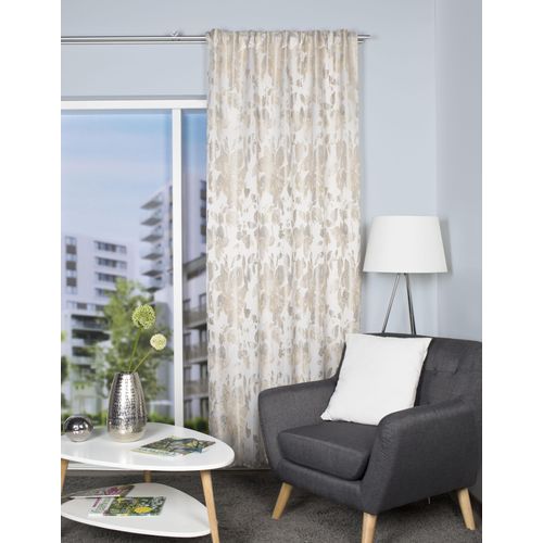 4056751378185 - Vorhang HOME WOHNIDEEN TAFITI Gr 1 grau (stein) B140cm H245cm Polyester Gardinen HxB 245x140 Dekotsoff Jacquardgemustert