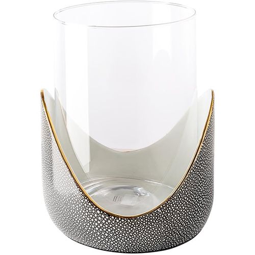 4042911280665 - Windlicht FINK ONDA Kerzenhalter Gr H 29 cm grau Laternen Windlichter aus Porzellan und Glas Höhe ca 29 cm 4042911280665 - Windlicht FINK ONDA Kerzenhalter Gr H 29 cm grau Laternen Windlichter aus Porzellan und Glas Höhe ca 29 cm