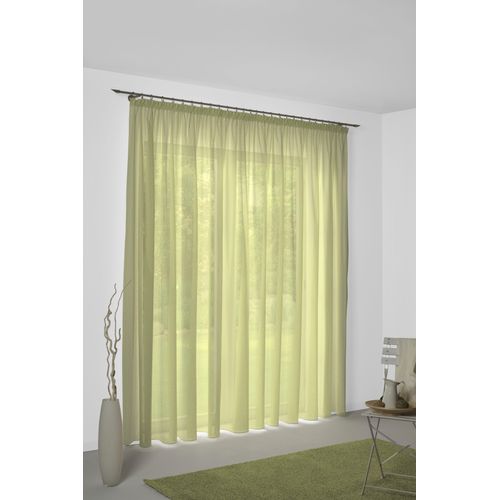 4004567428235 - Vorhang WIRTH Sunday grün Gardinen 295cm Kräuselband 142cm Baumwolle Polyester nach Maß B142cm H295cm