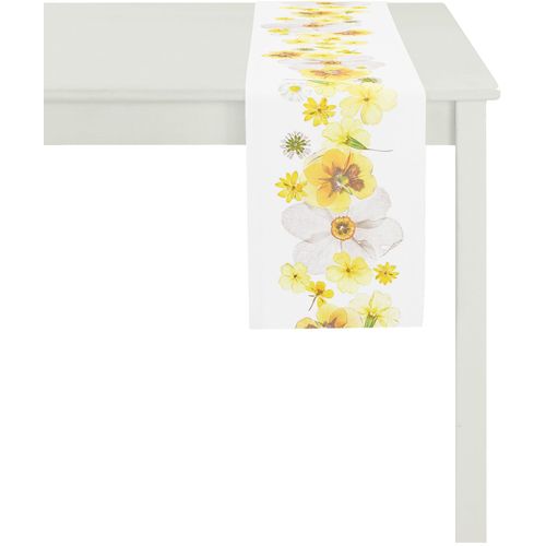 4003440155657 - Tischband APELT 2202 SPRINGTIME Frühjahrsdeko Frühling gelb (weiß gelb) B25cm L175cm Baumwolle Tischdecken