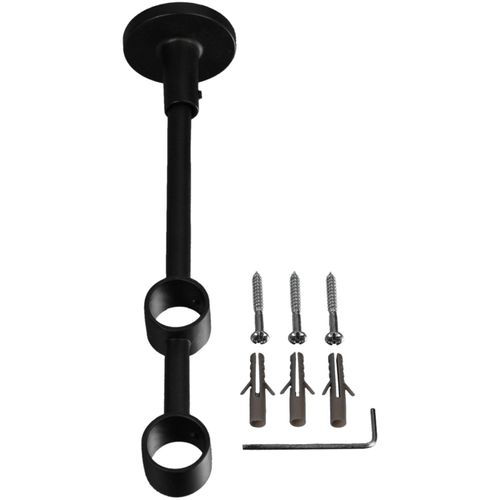4016318196201 - Doppelträger Gardinenstangenhalterungen Gr Länge 21 cm grau (anthrazit) Gardinenstangenhalter Gardinenstangenhalterungen für Gardinenstangen Ø 20 mm