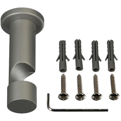 4016318203176 - Träger Gardinenstangenhalterungen Gr Ø 2 cm grau (aluminiumfarben) Gardinenstangenhalter Gardinenstangenhalterungen für Gardinenstangen Ø 20 mm