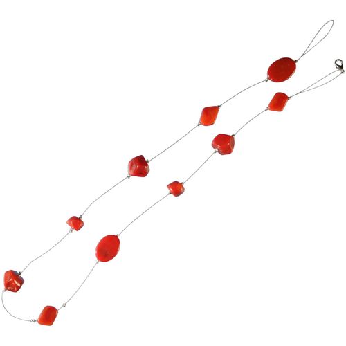 4016318289842 - Dekokette Rubin rot (rubinrot) L80cm Materialmix Gardinenbefestigungen zur Dekoration von Seitenschals Gardinen