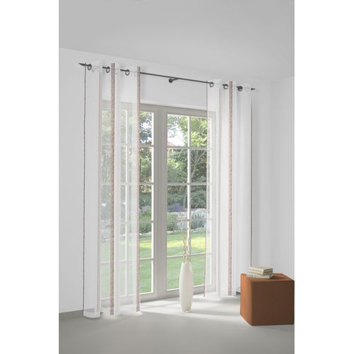 4004567349455 - Gardine WIRTH Chloé weiß (weiß rost) B200cm H160cm Polyester Gardinen Fertigstore mit Ösen (Ø 4 cm) nach Maß