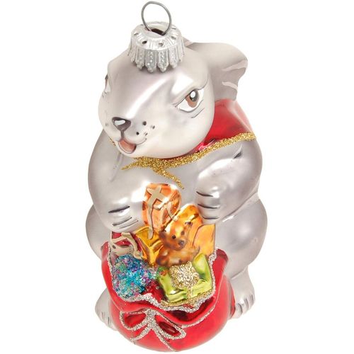 0024762103564 - Christbaumschmuck KREBS GLAS LAUSCHA Hase Paul mit Geschenkesack Höhe ca 12 cm Weihnachtsbaumschmuck bunt Weihnachtsbaumschmuck Weihnachtsdeko Weihnachtsbaumkugel Christbaumkugeln aus Glas
