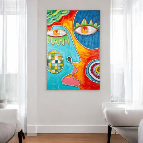 4063387384121 - Leinwandbild CASABLANCA BY GILDE Visage rechteckig bunt (farbe bild(er) mehrfarbig) B80cm H120cm T4cm Holz Leinwand Bilder