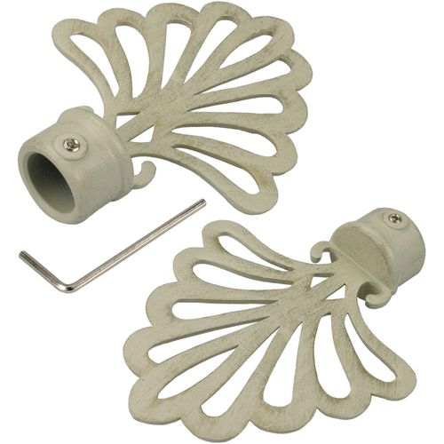 4016318080098 - Gardinenstangen-Endstück Fächer Gardinenstangenendstücke Gr 2 St goldfarben (weiß goldfarben) Gardinenstangen-Endstücke Gardinenstangenendstücke für Gardinenstangen Ø 16 mm