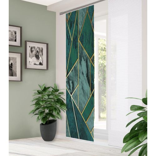 4056751436922 - Schiebegardine HOME IN GREEN SIGNUM Gr 1 grün B60cm H245cm Polyester Gardinen DIGITALBEDRUCKT BAMBUSOPTIK RECYCELT