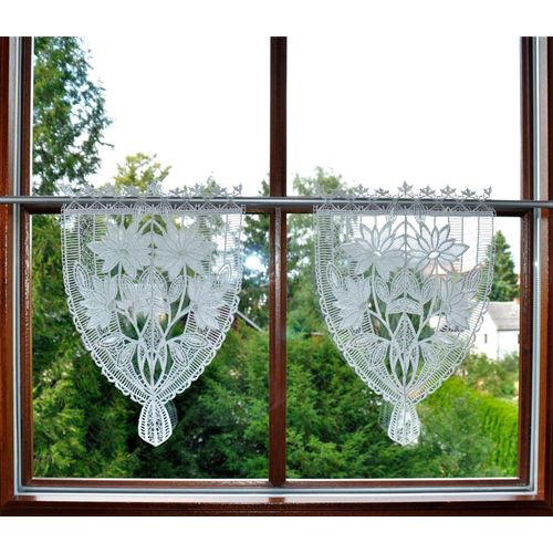 4028298318504 - Scheibengardine STICKEREIEN PLAUEN Margerite Gr 1 beige (natur) B28cm H40cm Polyester Gardinen 4028298318504 - Scheibengardine STICKEREIEN PLAUEN Margerite Gr 1 beige (natur) B28cm H40cm Polyester Gardinen