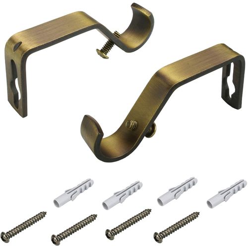 4016318078613 - Träger LIEDECO gold (messingfarben antik) Ø16cm Gardinenstangenhalterungen für Gardinenstangen Ø 16 mm