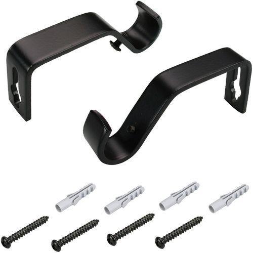 4016318052750 - Träger Gardinenstangenhalterungen Gr Ø 16 cm schwarz Gardinenstangenhalter Gardinenstangenhalterungen für Gardinenstangen Ø 16 mm